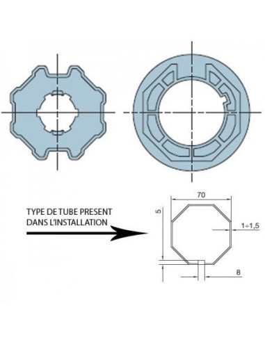 Adaptateur ERA M octogonal 70 515.07000 NICE