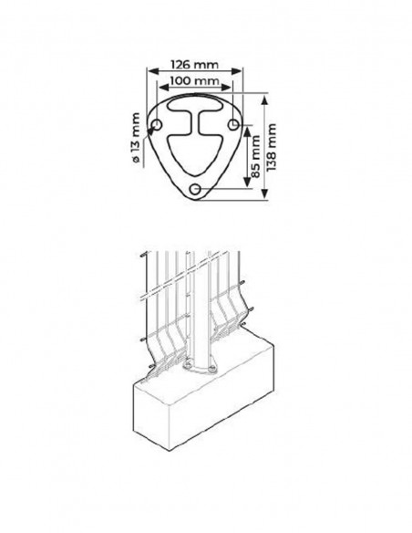 Poteau/Platine à encoche AXIS